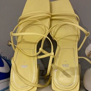 Zara Yellow Strappy Heels